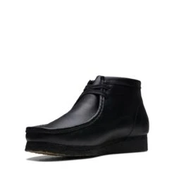 Clarks Wallabee Boot Black Leather -Clarks Step Deals Store 26155512 W 4