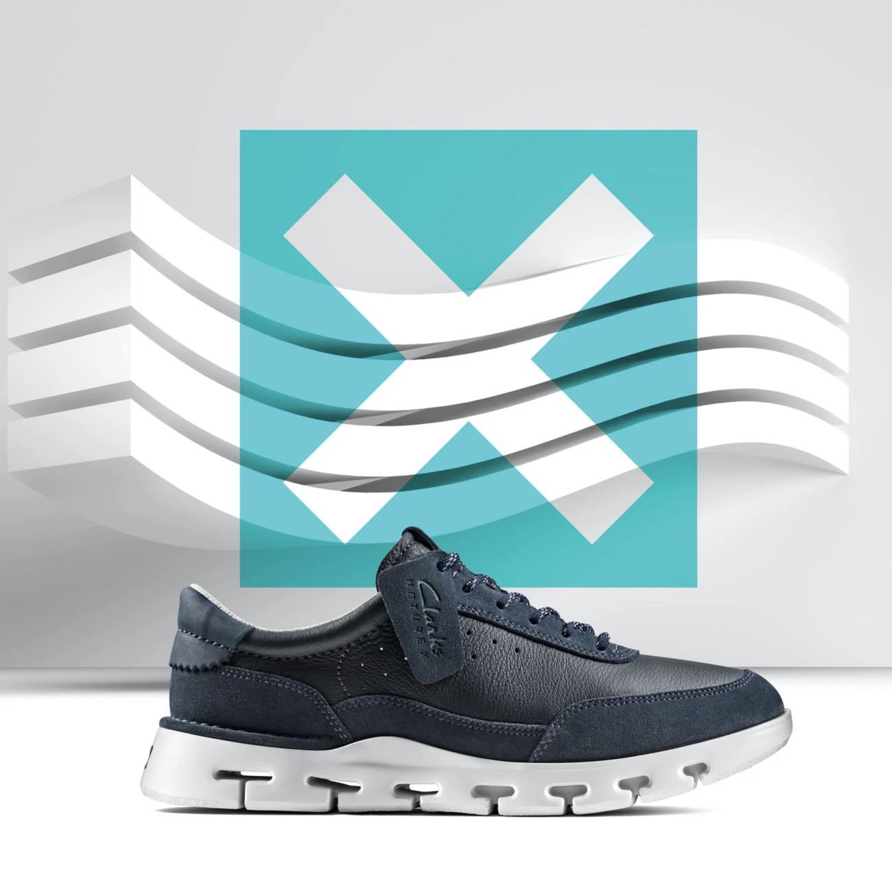 Clarks Nature X One Navy Combination 3 Clarks Nature X One Navy Combination - Image 3