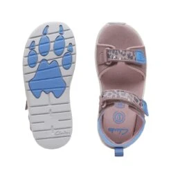 Clarks Clowder Print Kid Grey/Pink -Clarks Step Deals Store 26166107 W 7