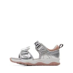 Clarks Clowder Print Toddler Silver -Clarks Step Deals Store 26166120 W 5