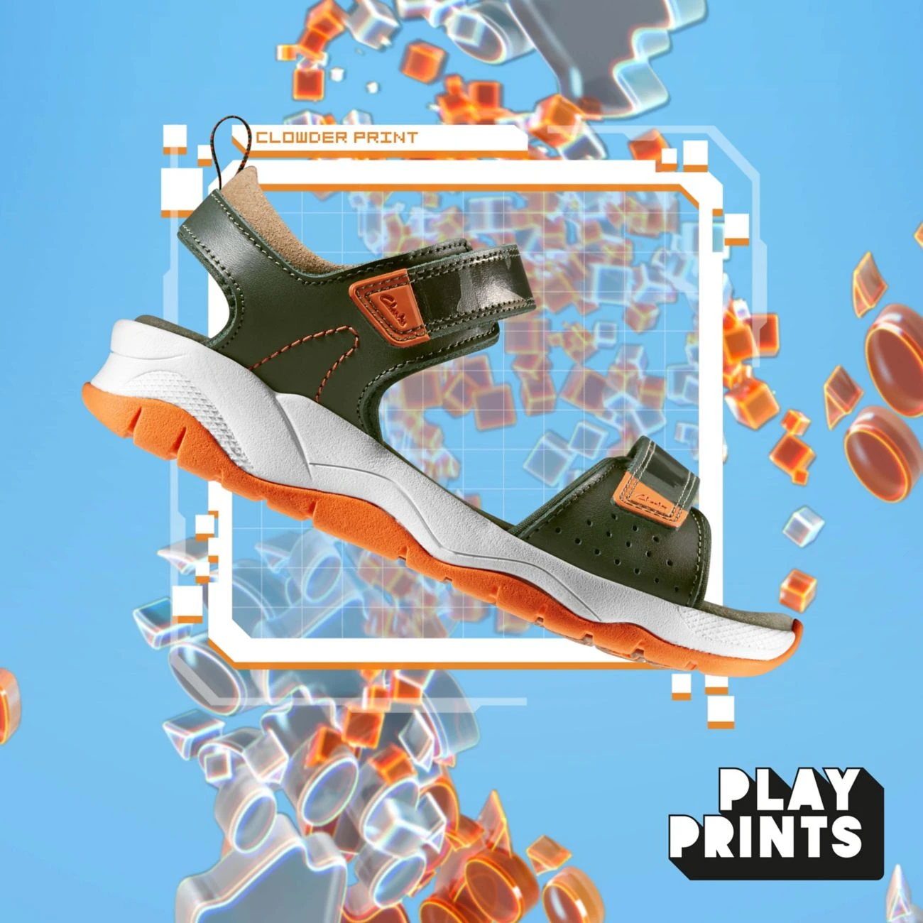 Clarks Clowder Print Kid Khaki Combi 2 Clarks Clowder Print Kid Khaki Combi - Image 2