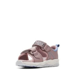 Clarks Clowder Print Toddler Grey/Pink -Clarks Step Deals Store 26166134 W 4