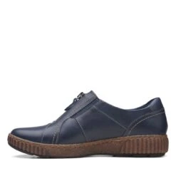 Clarks Magnolia Zip Navy Leather -Clarks Step Deals Store 26167482 W 5