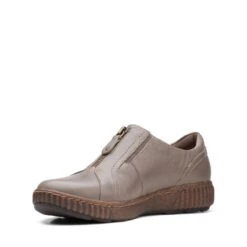 Clarks Magnolia Zip DarkTaupe Leather -Clarks Step Deals Store 26167484 W 4