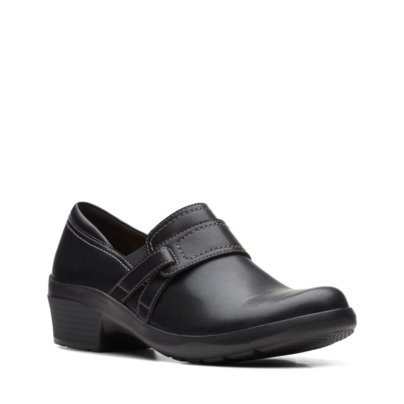 Clarks Angie Poppy Black Leather 2 Clarks Angie Poppy Black Leather - Image 2