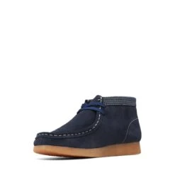 Clarks Wallabee Boot Older Navy Combination -Clarks Step Deals Store 26168133 W 4