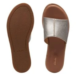 Clarks Karsea Mule Silver Metallic -Clarks Step Deals Store 26170054 W 7