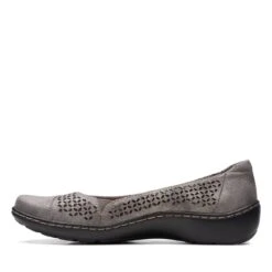 Clarks Cora Iris Pewter Metallic -Clarks Step Deals Store 26170464 W 5