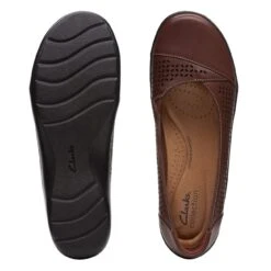 Clarks Cora Iris Dark Tan Leather -Clarks Step Deals Store 26170465 W 7