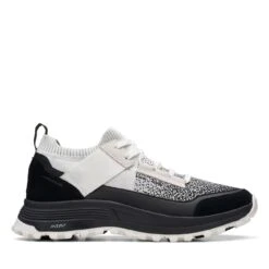 Clarks ATL Trek Knit Waterproof Off White Text