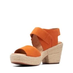 Clarks Kimmei Hi Strap Orange Suede -Clarks Step Deals Store 26171010 W 4