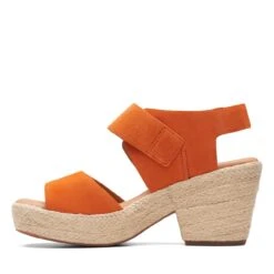 Clarks Kimmei Hi Strap Orange Suede -Clarks Step Deals Store 26171010 W 5