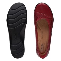 Clarks Cora Iris Red Leather -Clarks Step Deals Store 26171165 W 7