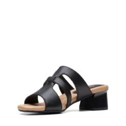 Clarks Desirae Palm Black Leather -Clarks Step Deals Store 26171178 W 4