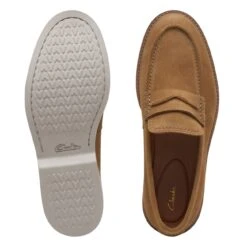 Clarks Atticus LT Slip Dark Sand Suede -Clarks Step Deals Store 26172440 W 7