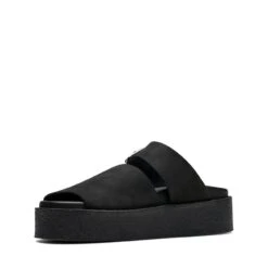 Clarks Crepe Slide Black Nubuck -Clarks Step Deals Store 26172567 W 4