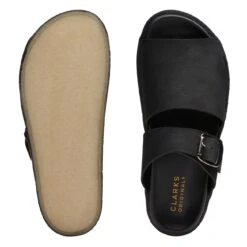 Clarks Crepe Slide Black Nubuck -Clarks Step Deals Store 26172567 W 7