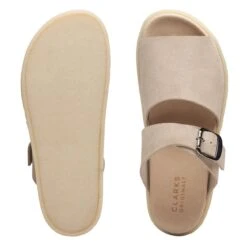 Clarks Crepe Slide Sand Suede -Clarks Step Deals Store 26172568 W 7