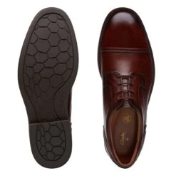 Clarks Un Hugh Cap Mahogany Leather -Clarks Step Deals Store 26172837 W 7