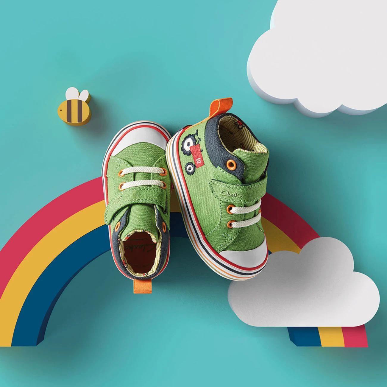 Clarks Foxing Tor Hi Toddler Green 2 Clarks Foxing Tor Hi Toddler Green - Image 2